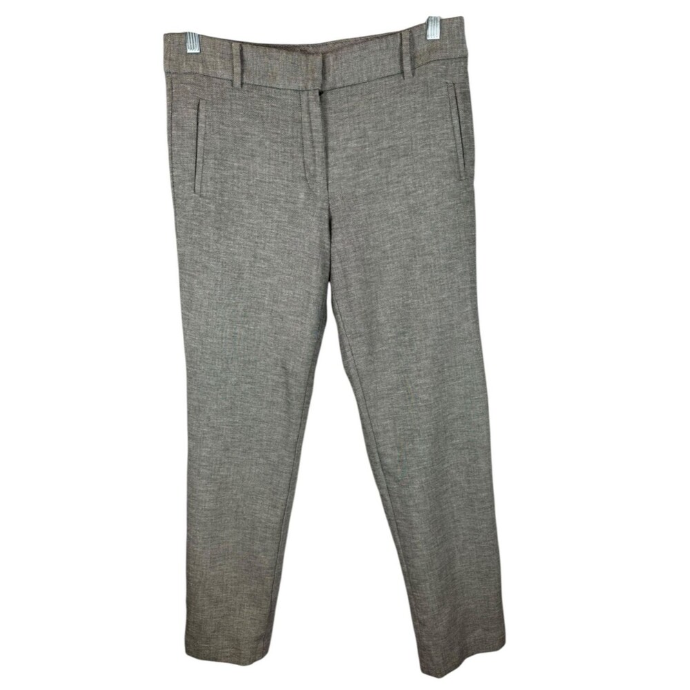 Talbots Newport Slim Leg Pants Grey Viscose Blend Trousers Size 6